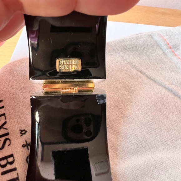 ALEXIS BITTAR GREEN GOLD STUDS WIDE BANGLE CUFF BRACELET BRAND NEW SAKS FIFTH AV - Picture 6 of 16